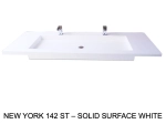 Plan vasque à encastrer, bassin double 142 cm, sur mesure, Largeur 150 à 200 cm x Profondeur 40 à 60 cm, résine minérale ACRYSTONE®, Finition lisse, Livraison Offerte et Rapide.